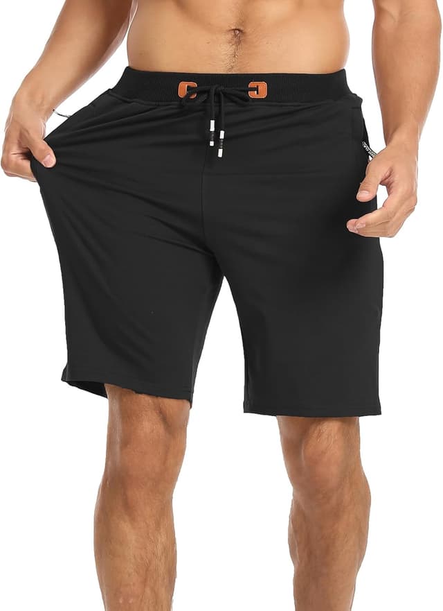 Thumbnail 3 de JustSun men’s casual sports jogger shorts with elastic waist and zip pockets
