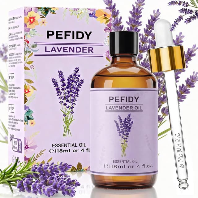 Detalle de PEFIDY olio essenziale di lavanda 100% naturale per diffusori, 118 ml