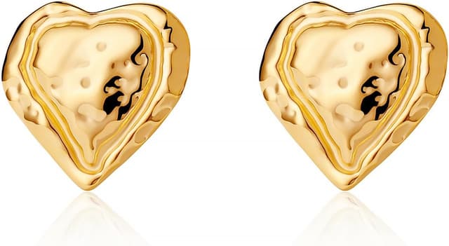 Thumbnail 6 de BUEMMR boucles d’oreilles pendantes en forme de cœur plaqué or 18 carats en acier inoxydable