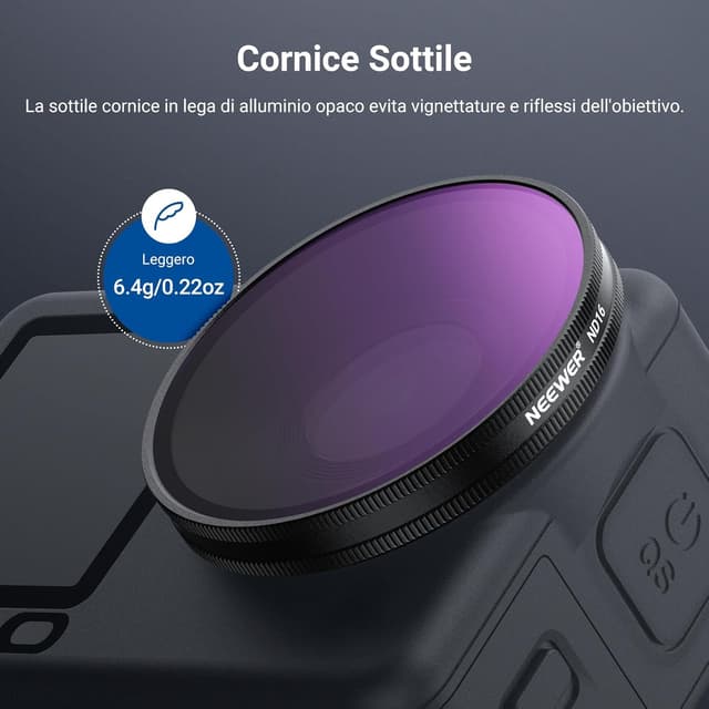 Thumbnail 5 de NEEWER Set filtri CPL + ND (ND8/16/32) per DJI Osmo Action 6, confezione da 4 con polarizzatore circolare regolabile
