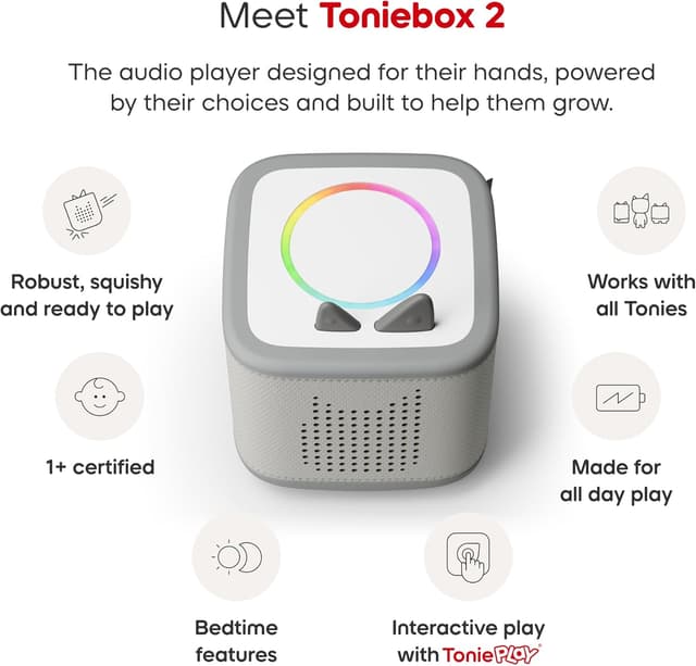 Detalle de Toniebox 2 Moon Grey Play Set with PAW Patrol Chase Tonie and Tonieplay Controller (ages 3+)