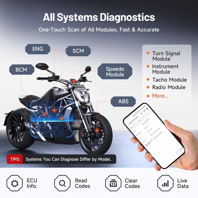 Thumbnail 3 de TOPDON TopScan Moto Outil diagnostic OBD2 Bluetooth