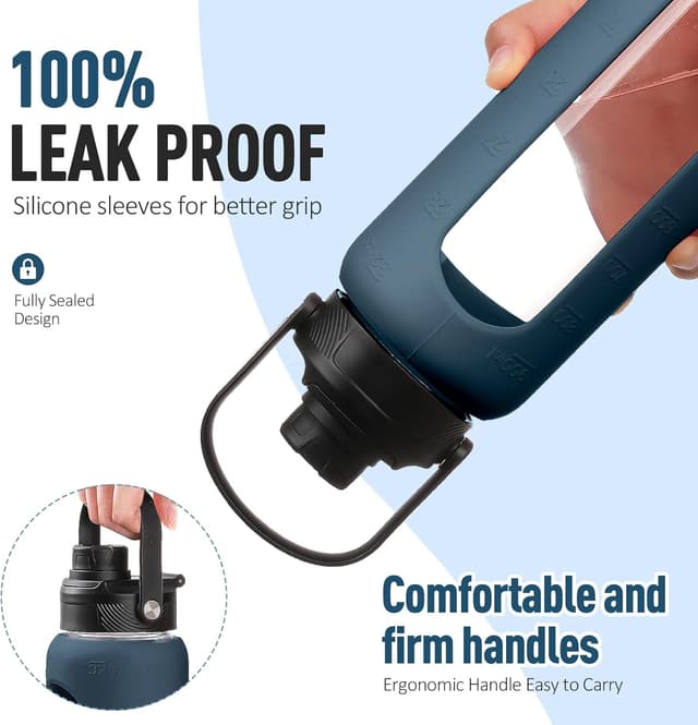 Detalle 2 de BLUEGO 900ml Glaswasserflasche