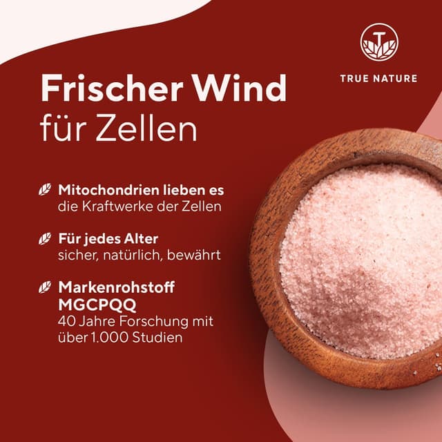 Detalle de TRUE NATURE PQQ Pyrrolochinolinchinon (MGCPQQ®) – 60 Kapseln mit 20 mg pro Tagesdosis, vegan