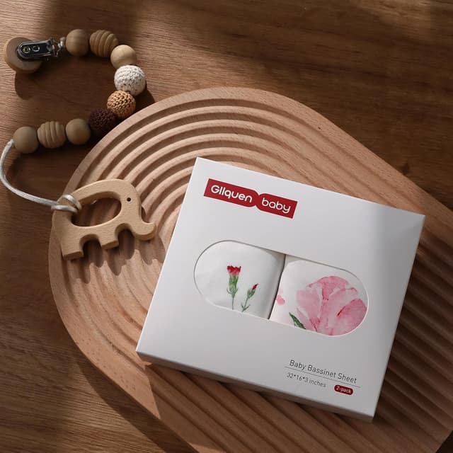 Thumbnail 5 de GLLQUEN BABY Moses Basket Fitted Sheet 81x41cm