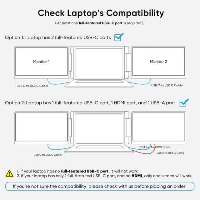 Thumbnail 6 de LXU Laptop Screen Extender (15.6" FHD 1080P IPS) Triple-Screen Portable Monitor for Laptops (12–17.3"), Plug & Play