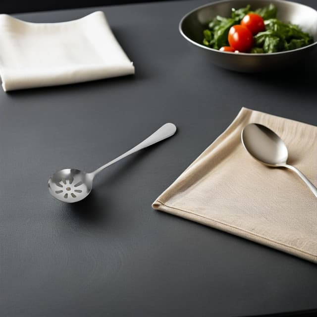 Detalle de MAGICLULU Servierlöffel mit Löchern – kleiner Schlitzlöffel zum Abseihen von Nudeln und Gemüse