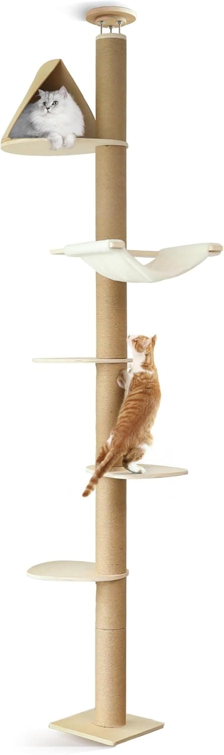 Detalle de FUKUMARU Floor to Ceiling Cat Tree 6 ft–10 ft 🐱