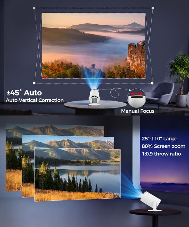 Detalle de Magcubic Mini Beamer 4K Projektor 200 ANSI Lumen