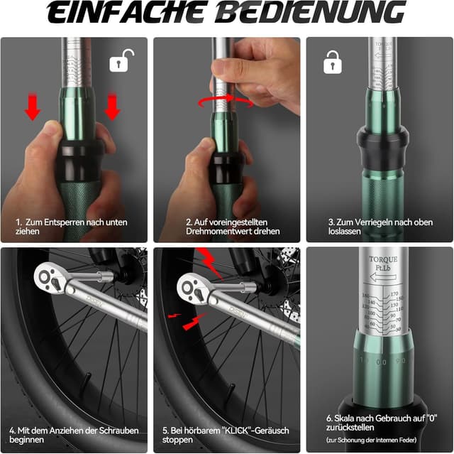 Thumbnail 2 de DISEN 6-tlg Drehmomentschlüssel-Set 3 Größen