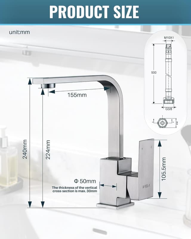 Thumbnail 1 de iVIGA Grifo de cocina 240 mm altura