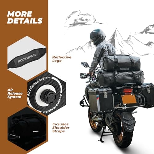 Thumbnail 4 de ROCKBROS Sacoche de Selle Moto 50L