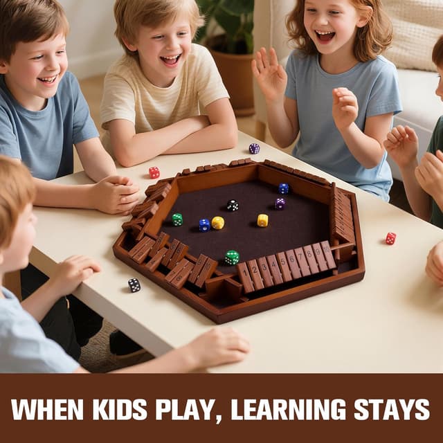 Detalle 2 de Havnidy Shut The Box jeu de dés bois pour 6