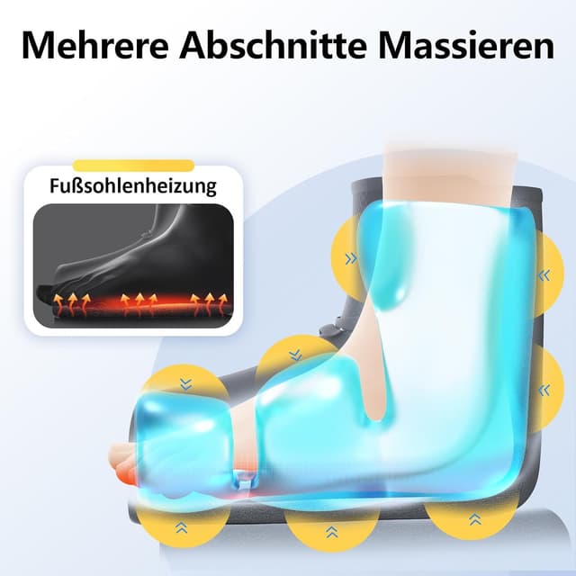 Detalle de Comfytemp kabelloses Fußmassagegerät mit Luftkompression, Akku (2500 mAh) & App-Steuerung für beide Füße