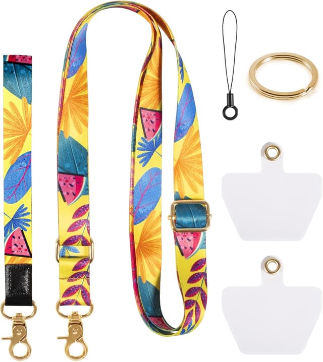Detalle de DGHYDZ universal adjustable cell phone lanyard with wrist strap and crossbody neck lanyard