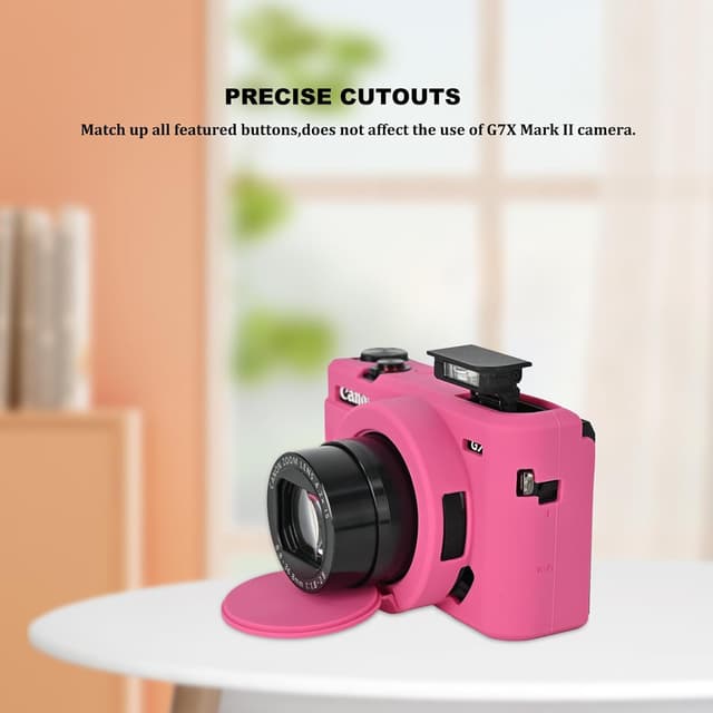 Detalle de Aisnyho G7X Mark II Kameratasche mit weicher Silikon-Schutzhülle (ultradünn, rosarot) – passend für Canon PowerShot G7 X Mark II