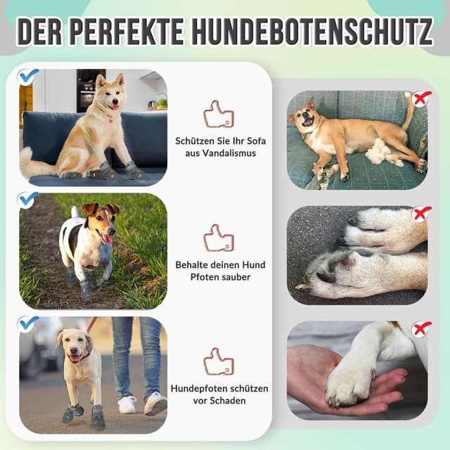 Thumbnail 6 de SlowTon Hundeschuhe Pfotenschutz – 4er-Set atmungsaktive Outdoor-Schuhe mit rutschfester Sohle