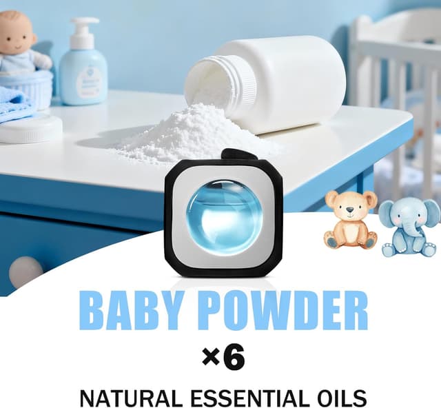 Detalle de SCENTORINI Autoduft Clip-Autolufterfrischer „Babypuder“ (4 ml, 6 Stück)