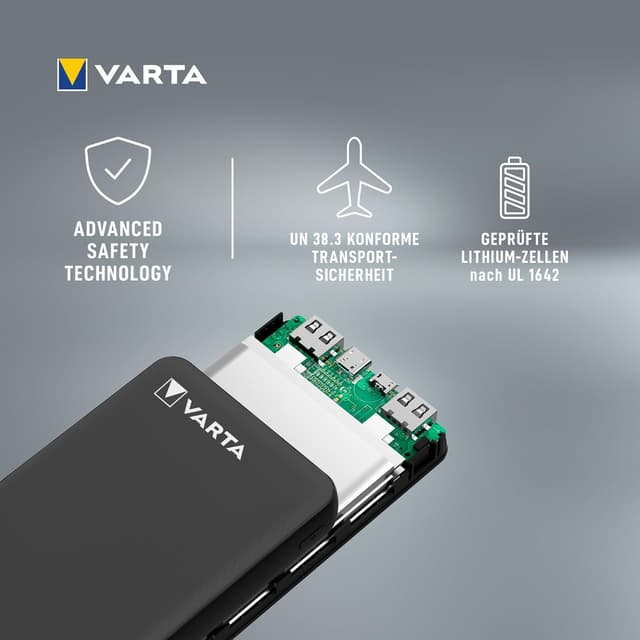 Detalle 2 de VARTA Power Bank 20000mAh 🌿 Cargador portátil 4 puertos