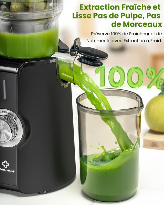 Detalle de Extracteur de jus vertical LINKChef 1,2 L, 200 W (noir) – sans préparation, rinçage express