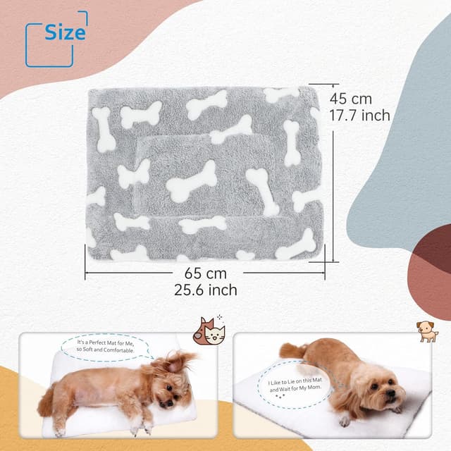 Detalle 2 de LY4U Small Dog Bed Mattress – soft warm plush, machine washable, easy-care pet mat (17.7” x 25.6”)