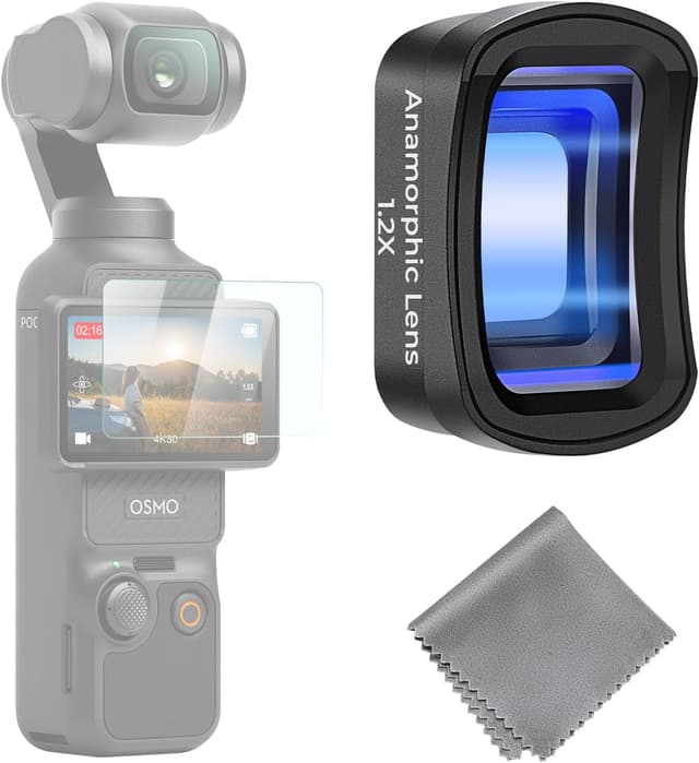 Detalle de K&F CONCEPT 1.2X anamorphotisches Filter für DJI Osmo Pocket 3 (Blue Streak Effekt)