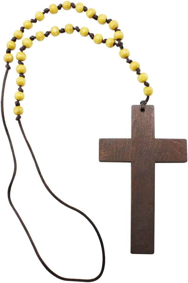 Detalle 1 de com-four® Modeschmuck: Halskette mit Kreuz für Priester-, Pfarrer-, Bischof- oder Nonnenkostüm