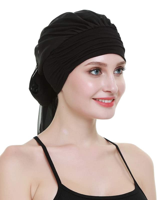 Detalle de FocusCare Print Kopf-Tuch Schal für Damen – Chemo-Turban für sensible Kopfhaut