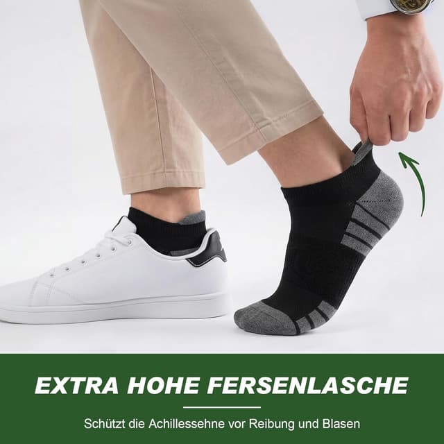 Detalle de Chaussettes de sport respirantes Quoboquo en coton (homme) – courtes, antidérapantes et confortables