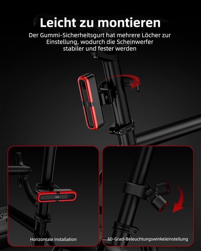 Thumbnail 4 de OnMeto Fahrrad Rücklicht Bremsblink USB-C