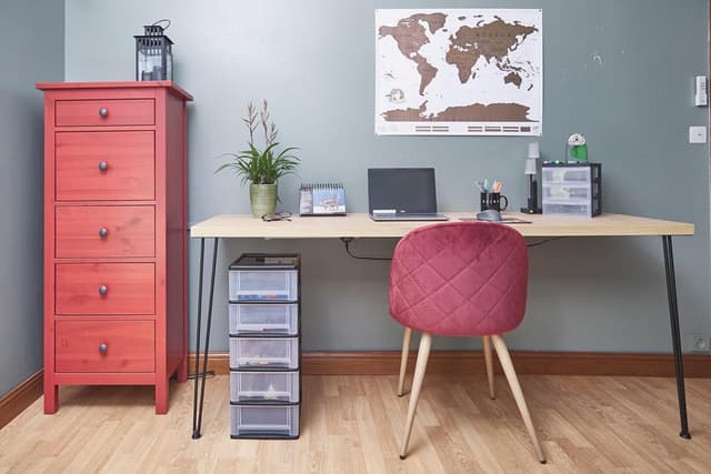 Detalle de Iris Ohyama cassettiera in plastica DDOCH-2005, 5 cassetti medi, per A4/A5/A6 in nero