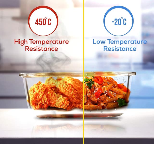 Detalle 1 de KICHLY Recipientes de vidrio para alimentos 12 piezas