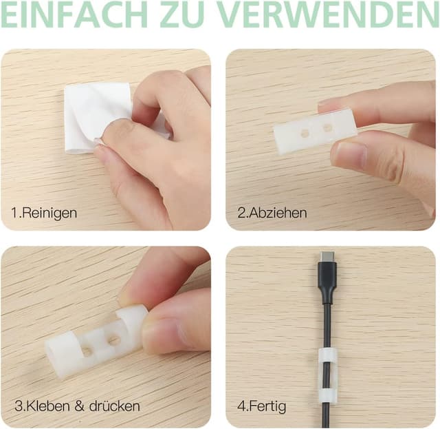 Thumbnail 5 de AGPTEK 30PCS Clips Câbles adhésifs 0,7 cm