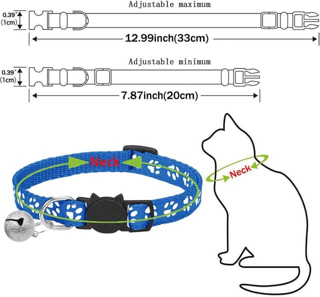 Detalle de BOW CALICO Reflective Cat Collar 19-32 cm