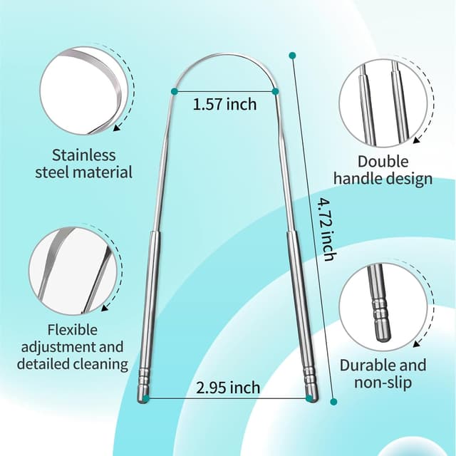 Detalle 2 de Y-Kelin Raspador de lengua acero 4 unidades