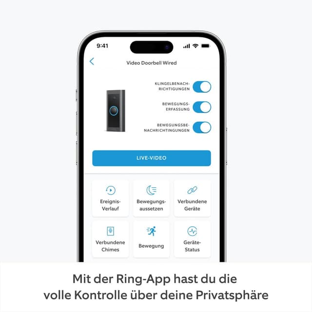 Detalle 2 de Ring Videotürklingel Kabel (wired) – Türklingel mit Kamera, 1080p-HD und Nachtsicht, funktioniert mit Alexa