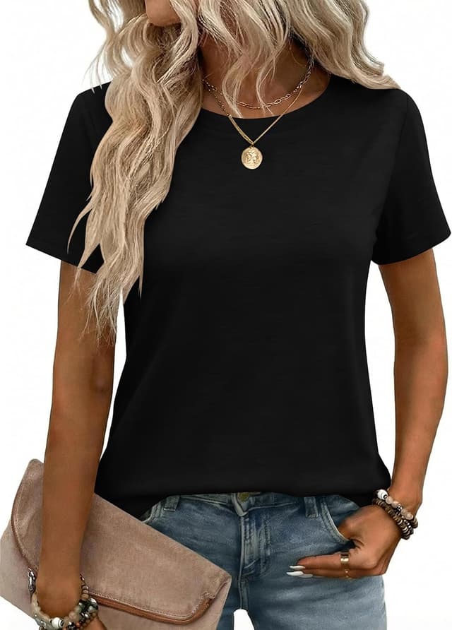 Detalle de Zeagoo womens crewneck tee 5% elastane