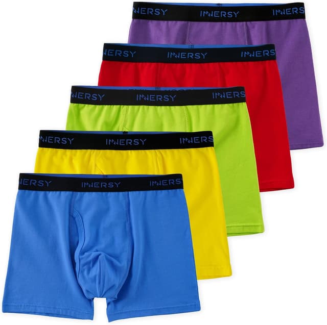 Detalle de INNERSY Boxer pour garçon en coton doux, braguette ouverte 3D – lot de 5 (6 à 18 ans)
