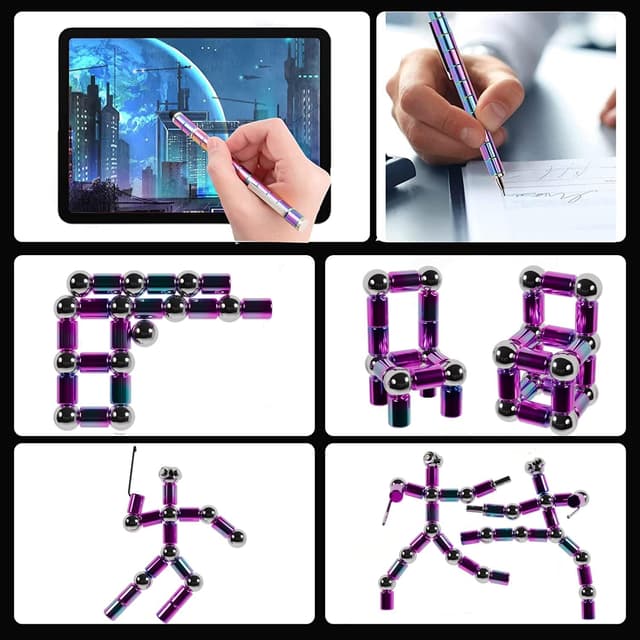 Detalle de Aionly Fidget Magnetic Pen (Rainbow) – magnet ballpoint pen with decompression play