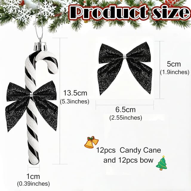 Thumbnail 1 de HERZWILD 12pcs Candy Cane Christmas ornaments 🎄