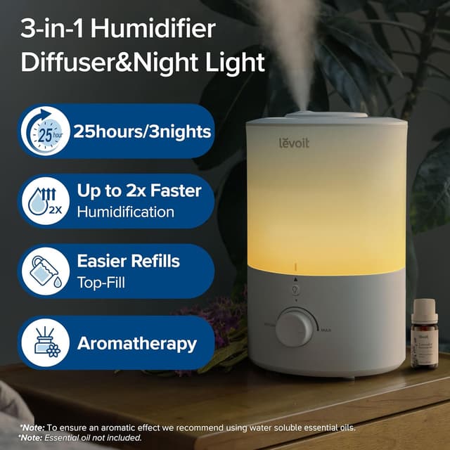 Thumbnail 1 de LEVOIT Humidifier 3L for Large Rooms 🌫