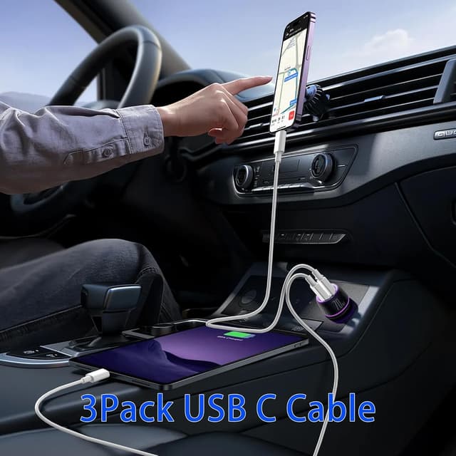 Detalle 2 de USB-C Charger Cable 3-Pack (USB-A to USB-C), 1m Fast Charging Lead