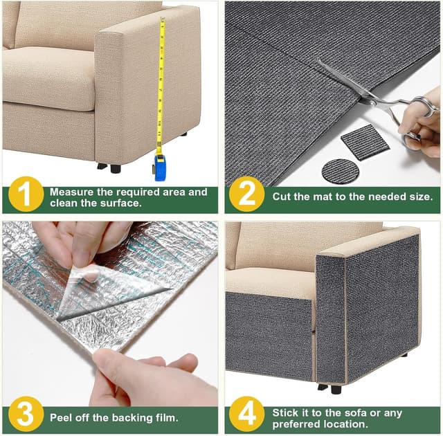 Thumbnail 6 de Gimars 40×200cm thickened self-adhesive cat scratching mat (DIY cuttable) in grey