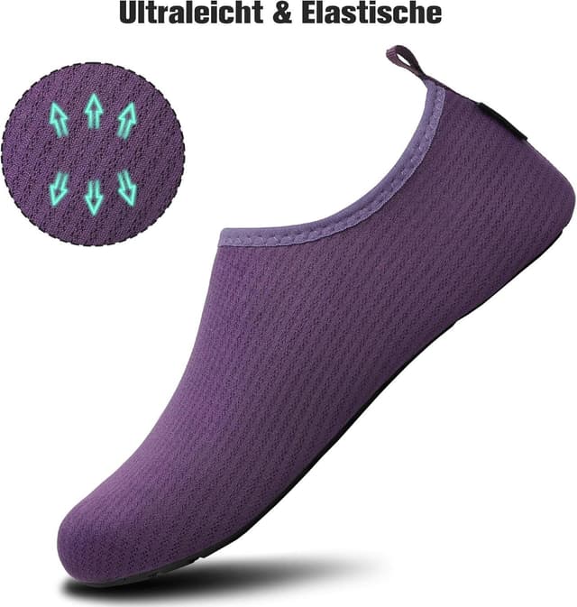 Detalle de SAGUARO Chaussures aquatiques homme/femme, sans lacets, semelle antidérapante (GR. 36–47 EU)