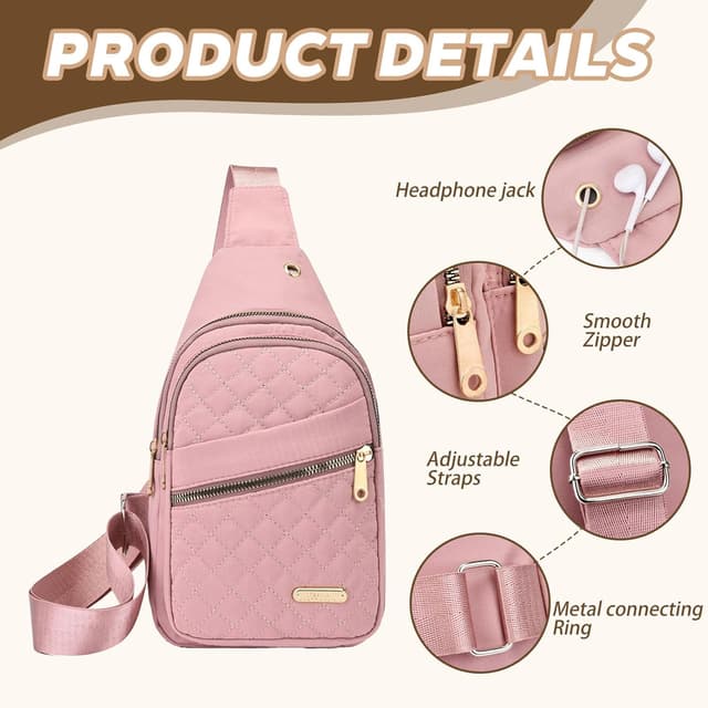 Thumbnail 1 de FOSLXIN Crossbody Damen Klein Brusttasche Sling Bag