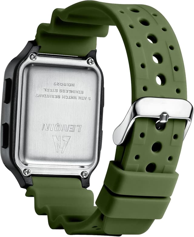 Detalle de LN LENQIN Herren Digitaluhr mit Alarm, Stoppuhr und LED-Hintergrundbeleuchtung (30 m wasserdicht)