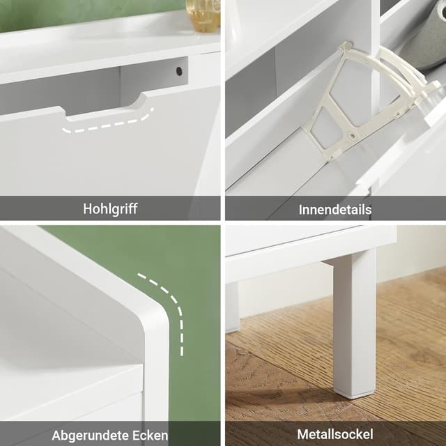 Thumbnail 5 de SoBuy Schuhschrank schmal 4 Klappen 100x91