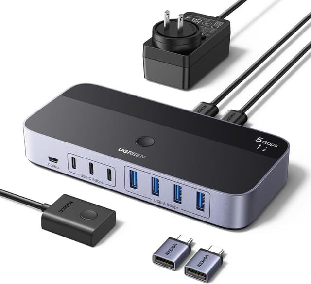 Detalle de UGREEN USB Switch 5 Gbps 2×PC