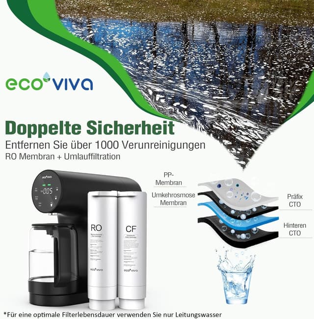 Detalle de Ecoviva Auftisch Osmoseanlage 200 GPD 🚰