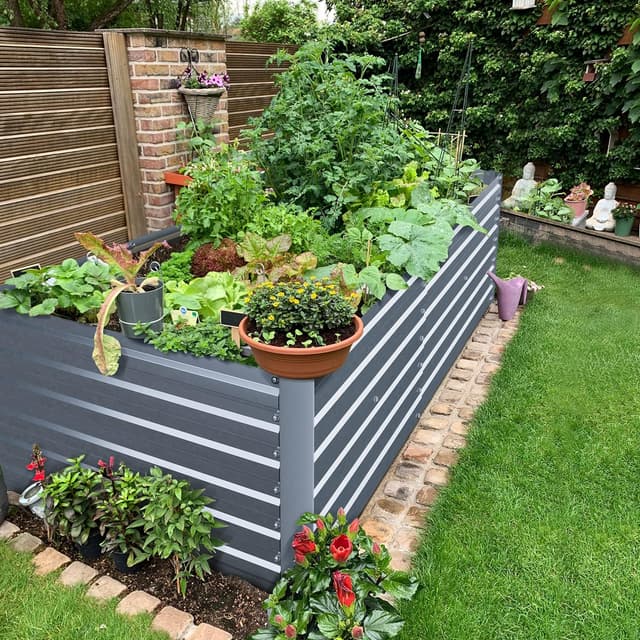 Thumbnail 6 de Ohuhu Hochbeet Metall Pflanzenbeet 180 × 90 × 60 cm – wetterfestes Stahlblech für Gemüse & Frühbeet